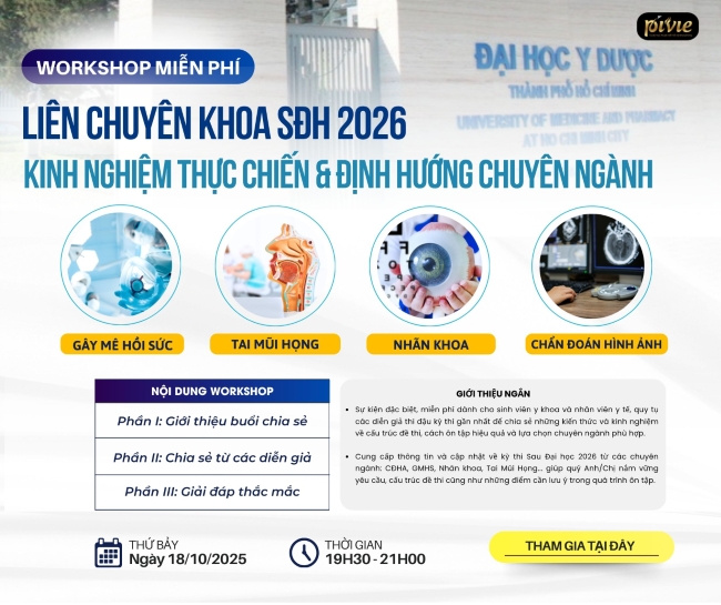 WORKSHOP LIÊN CHUYÊN KHOA SĐH 2026 - KINH NGHIỆM THỰC CHIẾN & ĐỊNH HƯỚNG CHUYÊN NGÀNH